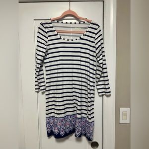 EUC navy/white Lilly Pulitzer cotton shift size L